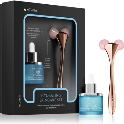 KORIKA Korean Heritage hydratační pleťové sérum s 8 typy kyseliny hyaluronové 30 ml + masážní váleček na obličej