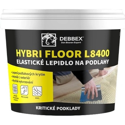 Debbex Elastické lepidlo na podlahy HYBRI FLOOR L8400 - 5 kg svetlo hnedá, vedro