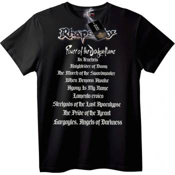NOONEBRAND Рапсодия на Огъня Списък на Песните Т-шърт - 2XL, Black