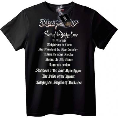 NOONEBRAND Рапсодия на Огъня Списък на Песните Т-шърт - 2XL, Black