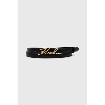 Karl Lagerfeld kožený opasok dámsky čierna 241W3105