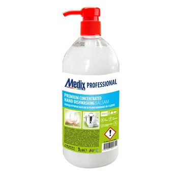 Image 1 of MEDIX концентриран балсам за ръчно измиване на съдове с антибактериална съставка, без оцветители и аромат - 1л. dw 410