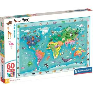 Clementoni - Puzzle Wildlife Map 60 maxi - 40 - 99 piese