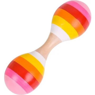 Bigjigs Toys - Дървен двоен маракас - Розов