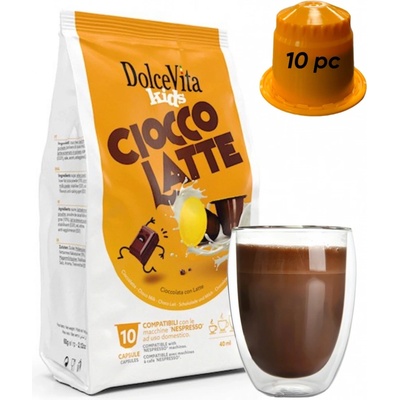 Italfoods Kapsle do Nespresso Dolce Vita CIOCCO LATTE čokoládový nápoj s mlékem 10 ks