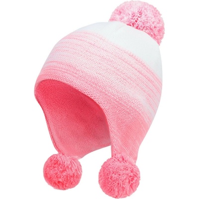 Marhatter dívčí pletená čepice 9414 bílá/růžová