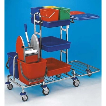 Eastmop KOMBI MIDI IV P úklidový vozík 4 kbelíky 3 vaničky 2 držáky pytle