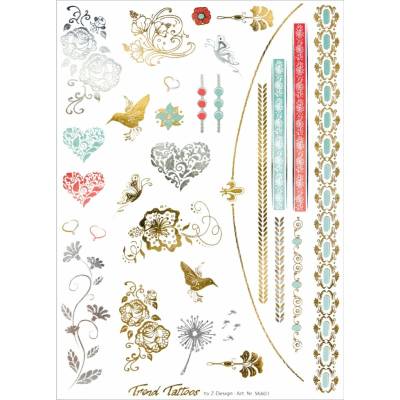 Avery Z-Design Tattoos A5 Romantic gold/silver