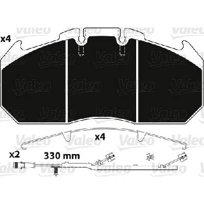 VALEO Sada brzdových destiček, kotoučová brzda OPTIPACK 882219