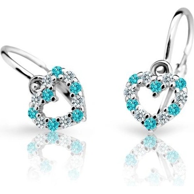 Zodiax dětské náušnice srdíčka mint kamínek 2954 růžová střední (TCF red) bílá