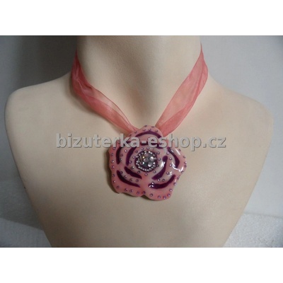 bizuterka-eshop.cz s květem růžový BZ-03527