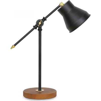 TopMebel Paule метална/Mdf настолна лампа в черен цвят 12x12x44см