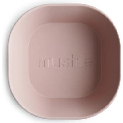 Mushie Mushie hranatá miska 2 ks 550 ml Blush