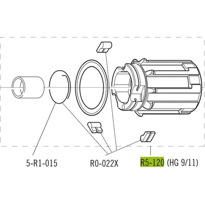 Ořech Fulcrum HG pro kola s 12 mm osou 11 / 10 / 9 / 8 sp