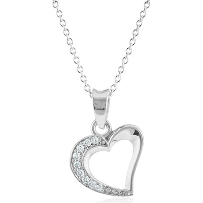 Gemmax Řetízek se srdíčkem z bílého zlata GLSWB-37651-39271