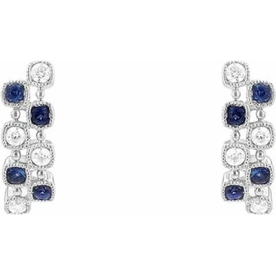 Eppi Napichovacie náušnice s diamantmi a zafíry Marciano E42049
