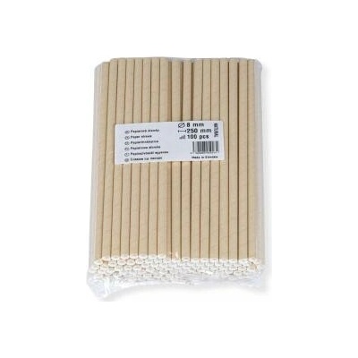 JUMBO papierové 25 cm 8 mm hnedé 100 ks