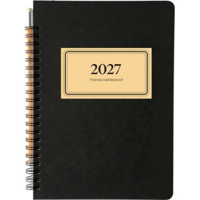 Retro A5 týdenní 2027 řádkový vínový
