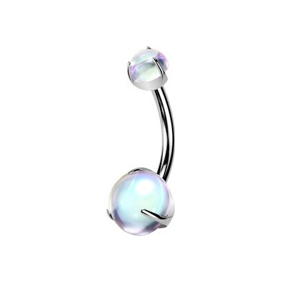 Šperky4U Piercing do pupíku měsíční kámen TIT1599