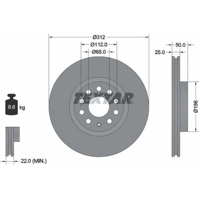 Brzdový kotúč TEXTAR PRO+ 92120505