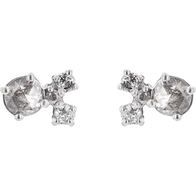 Eppi Strieborné cluster náušnice so salt and pepper diamantmi Kerrie E45499