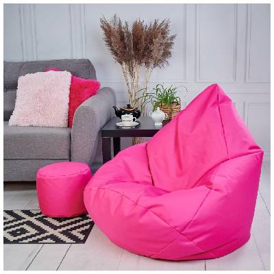 Supplies veľký sedací vak outdoor relax nesnímateľný poťah z polyesteru rúžový