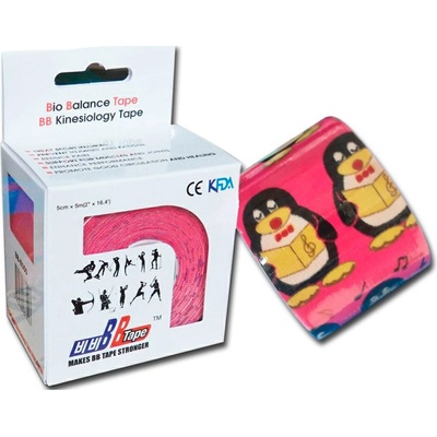 BB Tape kineziologický tejp vzor tučňák růžová 5 cm x 5 m – Zboží Dáma