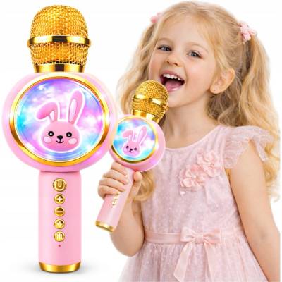 Karaoke mikrofon Greifen bezdrátový zlatý s Bluetooth reproduktorem