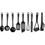 Tefal Комплект кухненски прибори Tefal Bienvenue K001S925, 9 части, пластмаса, подходящи за съдомиялна, топлоустойчиви, черни (K001S925)