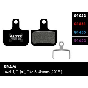 Brzdové platničky Galfer FD513 pre SRAM Level, T, TL (všetky), TLM a Ultimate (2019-), Force AXS Zmes: Performance