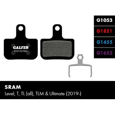 Brzdové platničky Galfer FD513 pre SRAM Level, T, TL (všetky), TLM a Ultimate (2019-), Force AXS Zmes: Performance
