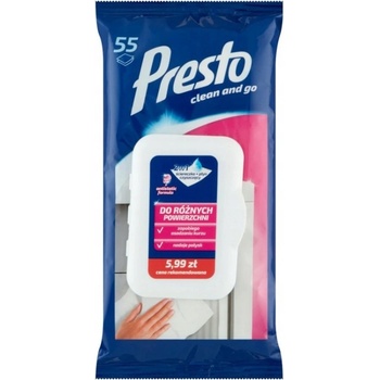 PRESTO čistiace utierky na rôzne povrchy 55 ks