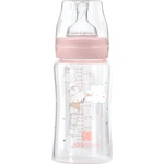 KikkaBoo Шише стъклено 240мл Hippo Dreams Pink