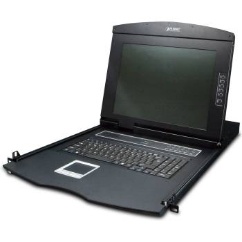 PLANET 17" 16-Port Combo VGA LCD KVM превключвател Монтаж в сървърен шкаф Черен (IKVM-210-16M)