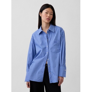 GAP Oversize поплинова риза с лого Big Shirt GAP GAP | Sin | ЖЕНИ | XS
