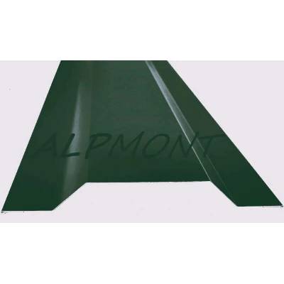 Krycí lišta přítlačná kosá r.š.300mm pozink lakovaný RAL 6005 zelená mechová dl.2m