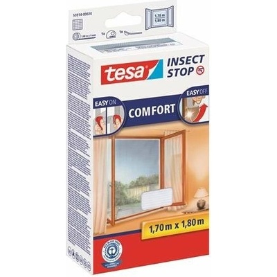 Sieťka proti hmyzu, na okno, samolepiaca, 1,3 x 1,5 m, TESA Comfort, biela