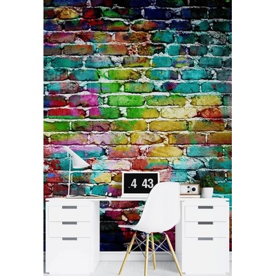 Gario Fototapeta Rainbow brick Materiál: Vliesová, rozmery 100 x 140 cm