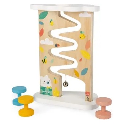 Janod - Дървена писта с топчета - Пюър (J05153)