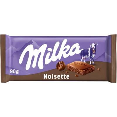 Milka Noisette mliečna čokoláda z alpského mlieka s lieskovoorieškovou pastou 90 g