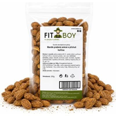FITBOY Mandle pražené solené s příchutí hořčice 250 g