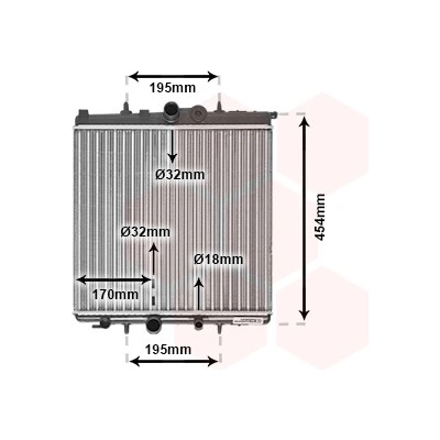 Chladič vody pro motor VAN WEZEL 40002224