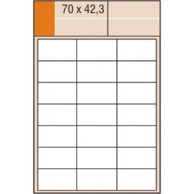 S+K label PLUS 70 x 42,3 mm bílé A4 100 archů