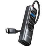 YESIDO Докинг станция 5 в 1 - Yesido HB23 - Type-C → 3× USB + USB-C + DisplayPort, PD100W, 4K@30Hz, 5Gbps - Сив