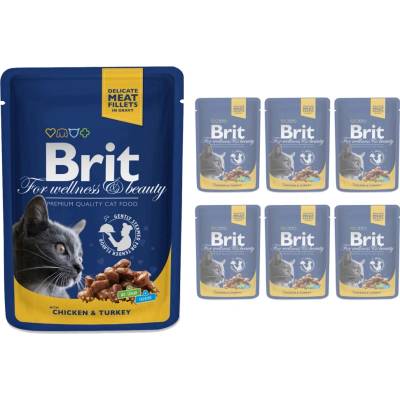 Brit Cat ПИЛЕ и ПУЙКА 6x100г