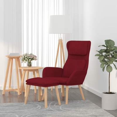 vidaXL 4016830 Relaxační se stoličkou samet vínová červená