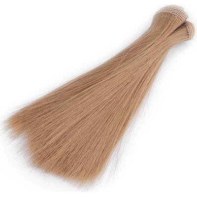 Paruka / vlasy pro panenky 15 cm hnědá sv