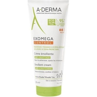 ADERMA Емолентен балсам за лице и тяло , Creme Emolliente Soothing Cream For Atopic Skin, A-Derma Exomega Control, 200 ml