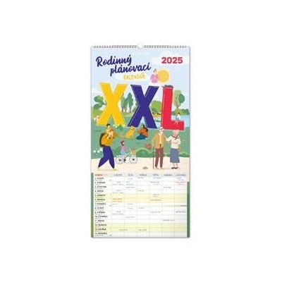 NOTIQUE Nástěnný Rodinný plánovací XXL 33 x 64 cm 2025 – Sleviste.cz