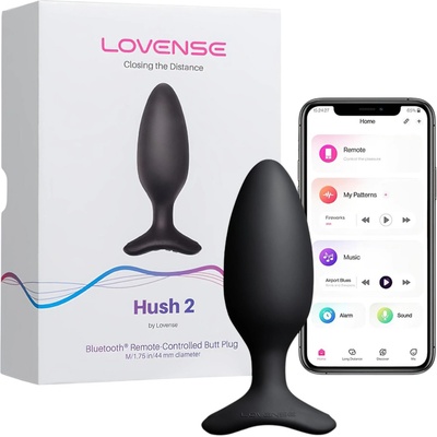 Lovense Hush 2 S - Анален вибратор с управление чрез приложение (38 мм, черен)